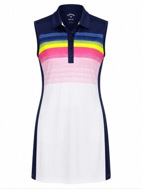 CALLAWAY‎ | Opti-Dri Colorblock Striped Sleeveless Golf Pickleball Dress | L